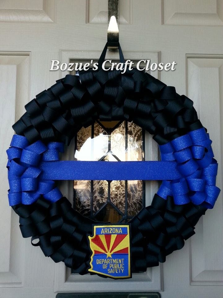 blue line wreath back the blue police wreath police week blue line wreath back the blue police wreath police week