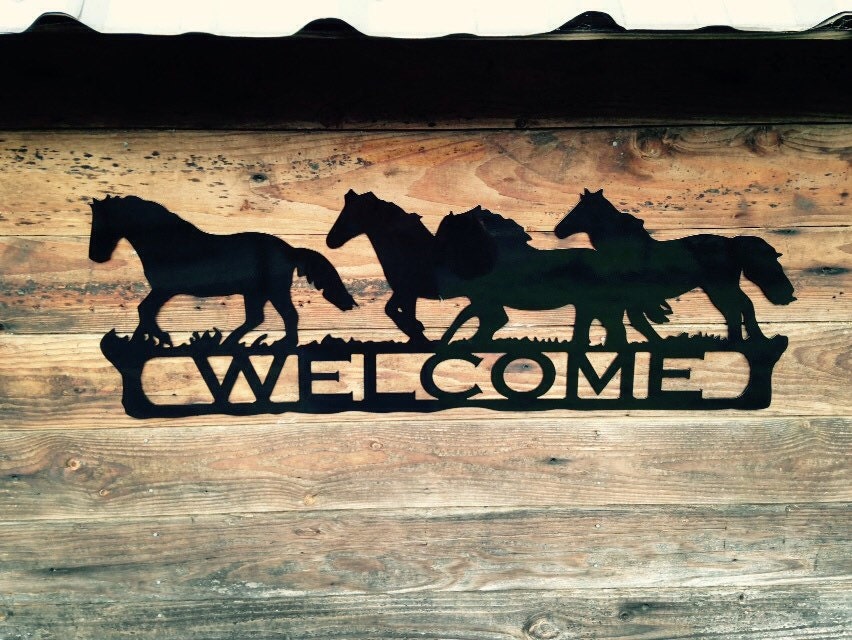 Running Horse Welcome Sign