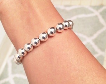Sterling silver bead bracelet with 8 mm Beads / sterling silver beaded bracelet / gold bracelet / silver bracelet / rose gold bracelet