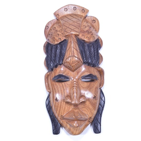 African Tribal Mask Bambara Ethnic Mask Made with Teak Wood