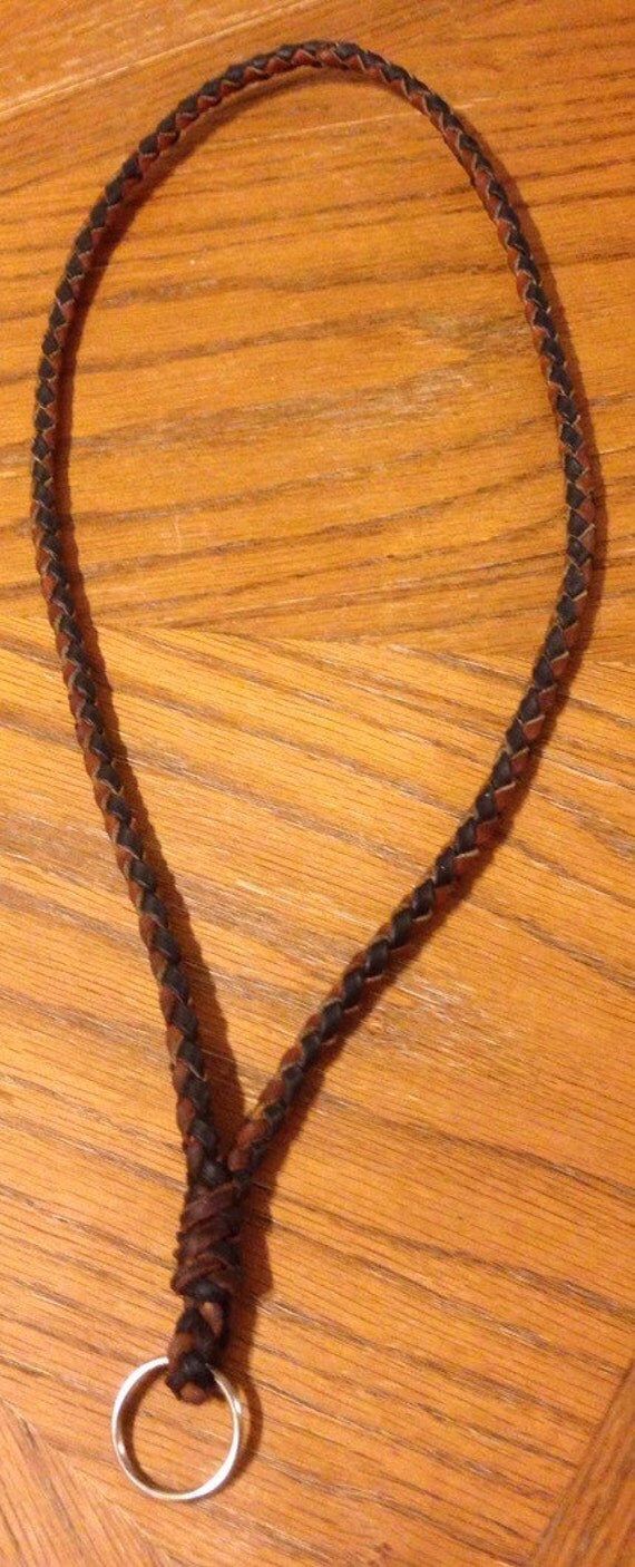 Braided leather lanyard Hand braided leather lanyard