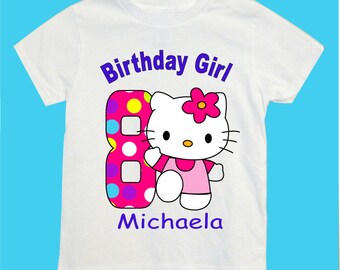 Items similar to Hello Kitty with Balloons Birthday Personalized Custom ...