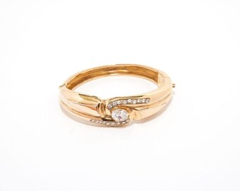 Vintage sterling silver-gold plated bracelet with zirgon 4012