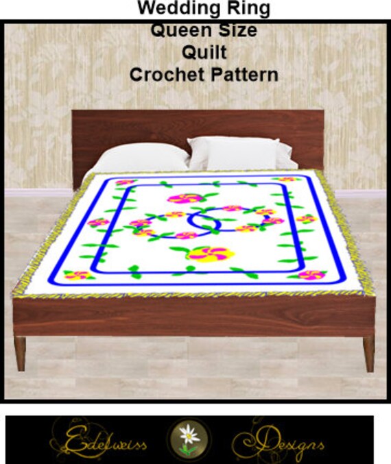 wedding ring queen size quilt crochet by designsbyedelweiss wedding ring queen size quilt crochet by designsbyedelweiss