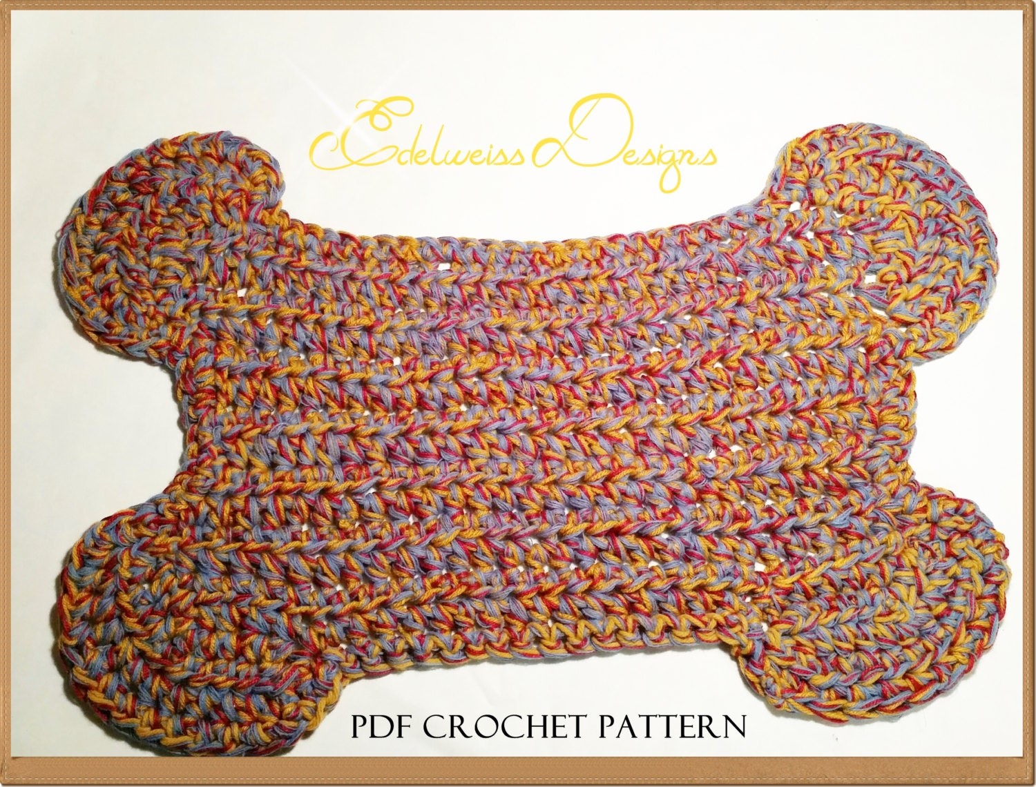 Dog Bone Placemat / Rug Crochet Pattern by DesignsByEdelweiss