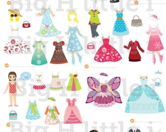 Printable paper dolls / Digital paper dolls / Paper doll party / Family and Friends dolls / Instant Download