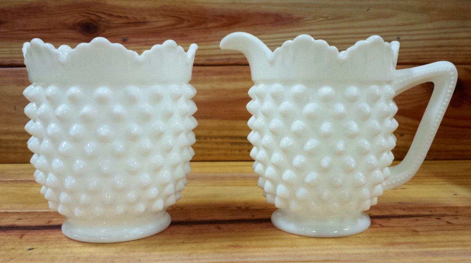 Milk Glass Sugar and Creamer bowl Haute Juice