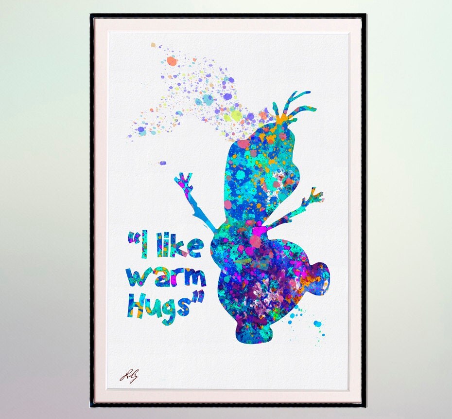 Frozen Olaf watercolor print Olaf art Elsa art by LilytheLovely