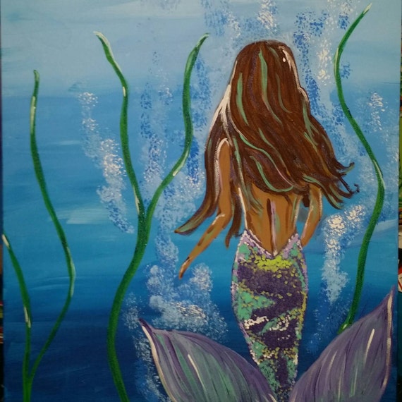 Items similar to Colorful Mermaid Painting on Etsy