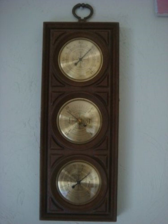 Vintage Springfield Instrument Co Barometer Thermometer