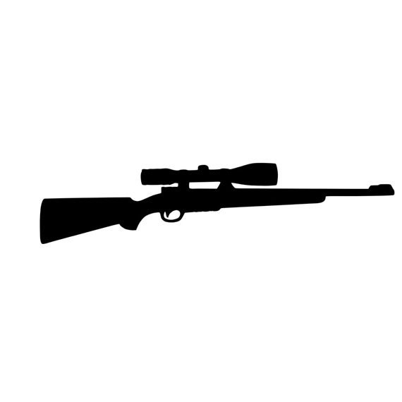 Rifle with scope vinyl diecut decal car window laptop sticker