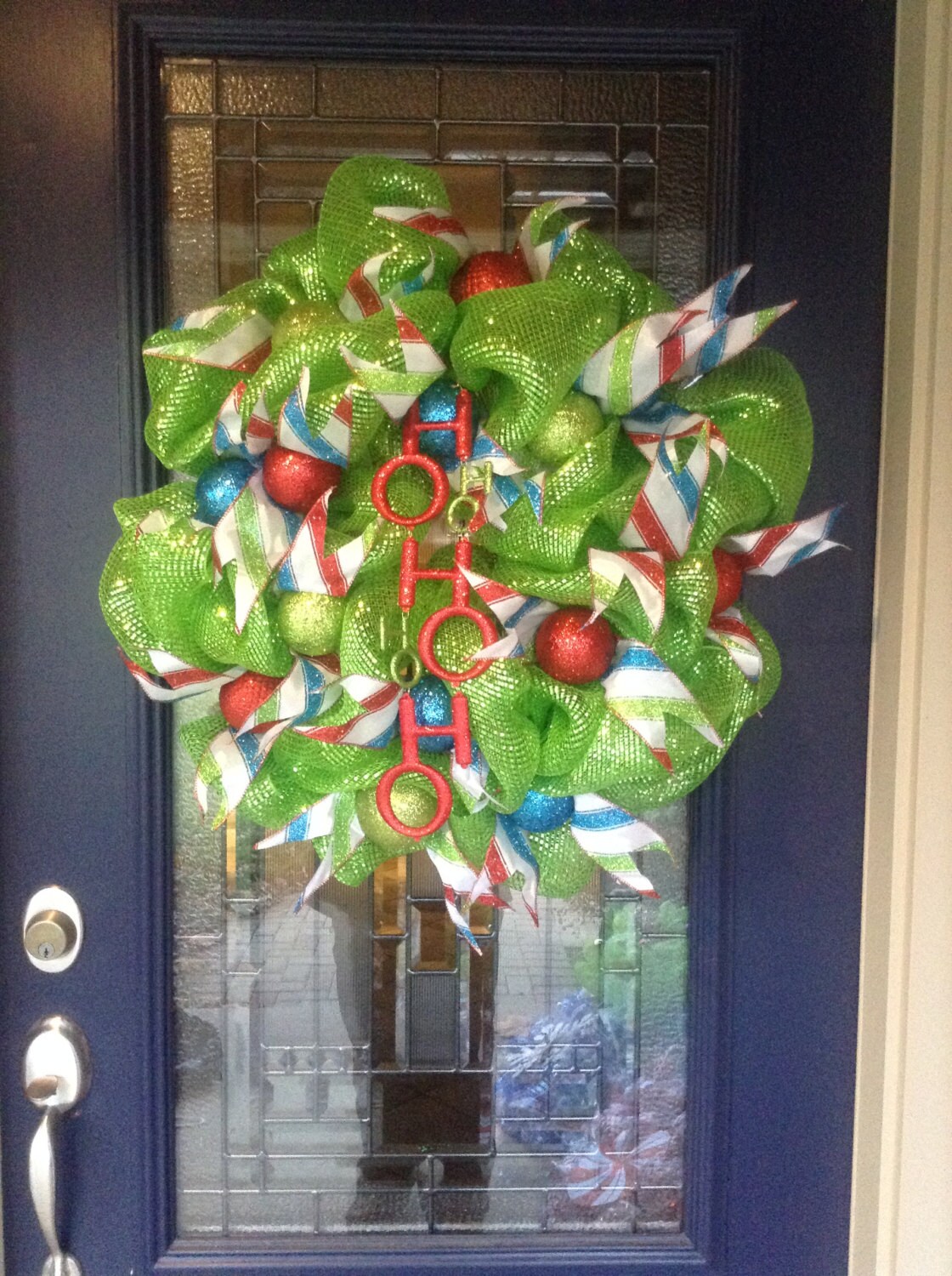 Christmas Deco Mesh Green Wreath 24-30" wide