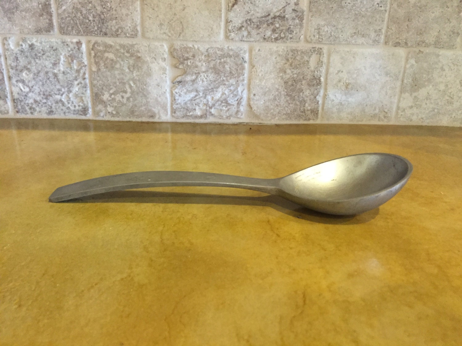 Large Vintage Pewter Serving Spoon, Metal Serving Spoon, Modern Serving