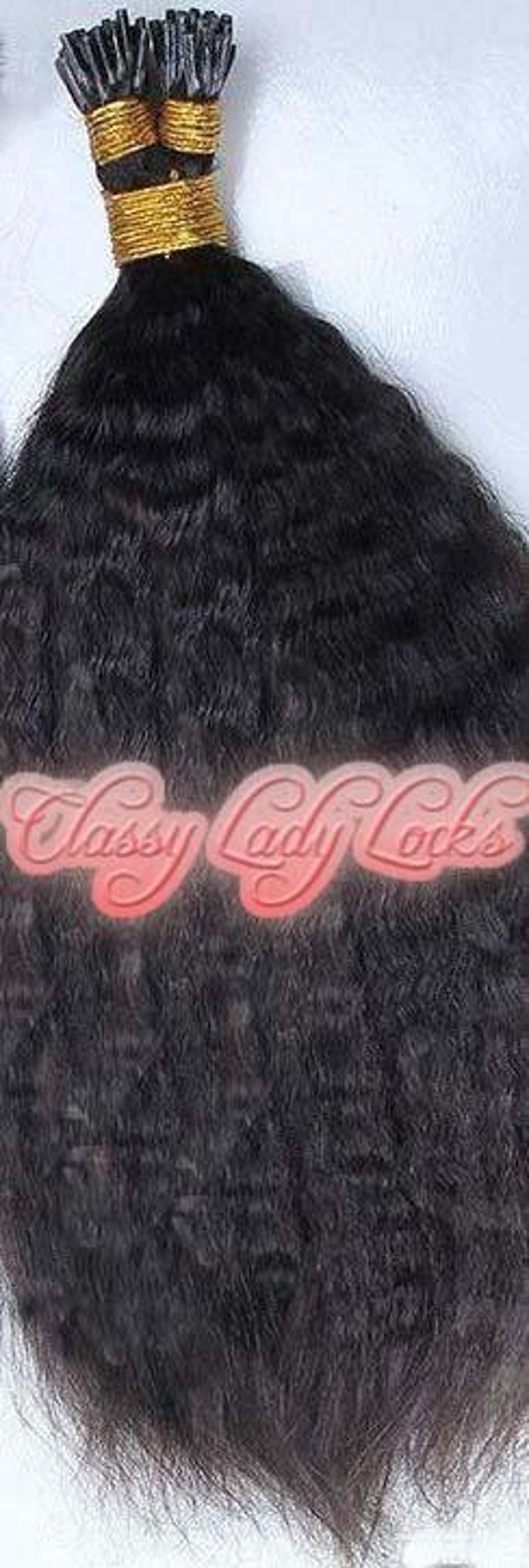 Kinky Straight I Tip Hair Extensions 100 by ClassyLadyLocks