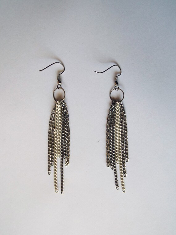 Chain Dangle Drop Earrings by ViaCampusLife on Etsy