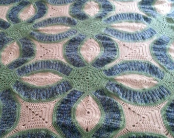 double wedding ring afghan pattern