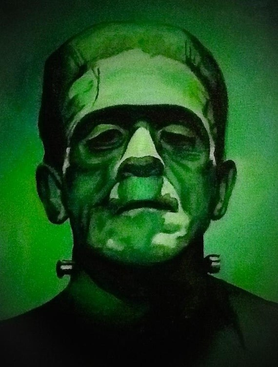 Frankenstein's monster art print by Soldmysoultattooart on Etsy