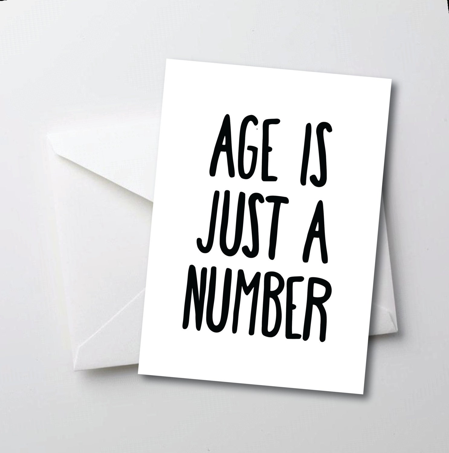 Funny Birthday Card Age is Just a Number by JessicaFergusonArt