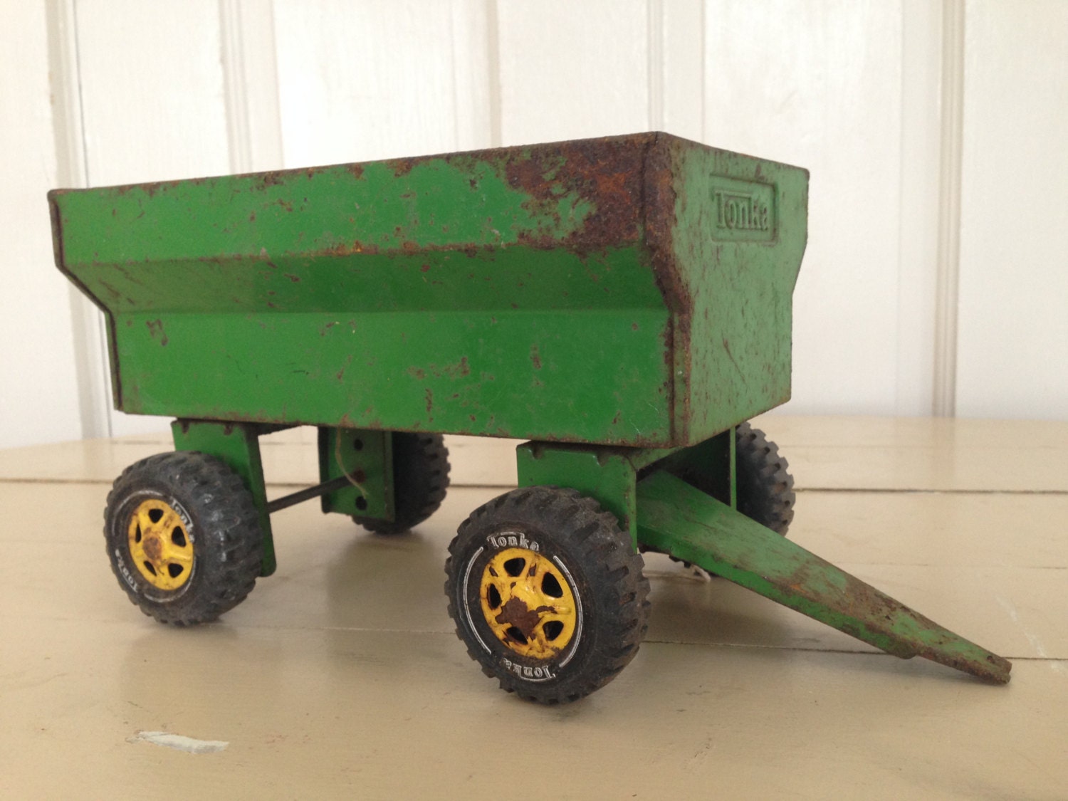 Vintage Tonka Green Toy Wagon Metal 1970s