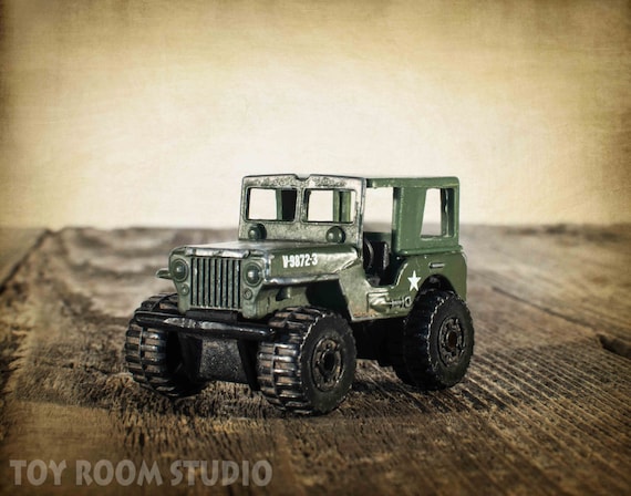 Items similar to Vintage Style Photo Print Army Jeep  on 