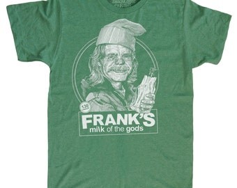 St Patricks Day Shirt - Shameless Shirt - Frank Gallagher Shirt - Milk of the gods Beer Shirt Hand Screen Printed on a Mens Green Shirt