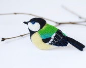 Felt bird brooch chickadee Wood bird brooch Chickadee jewelry Chickadee brooch Woodland jewelry Bird jewelry Unique Christmas gift under 25