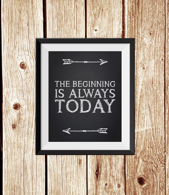 Items similar to the beginning is always today // motivational poster