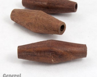 25mm Brown Elongated Diamond Wood Bead (10 Pcs) #3348