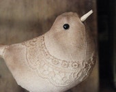 Primitive Folk Art Bird, Scrappy Bird, Mother's Day Gift, Primitive Decor, Textile Bird