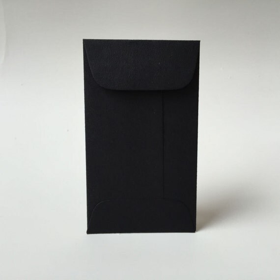 25 Black Mini Envelopes with Flap Business Card Envelopes