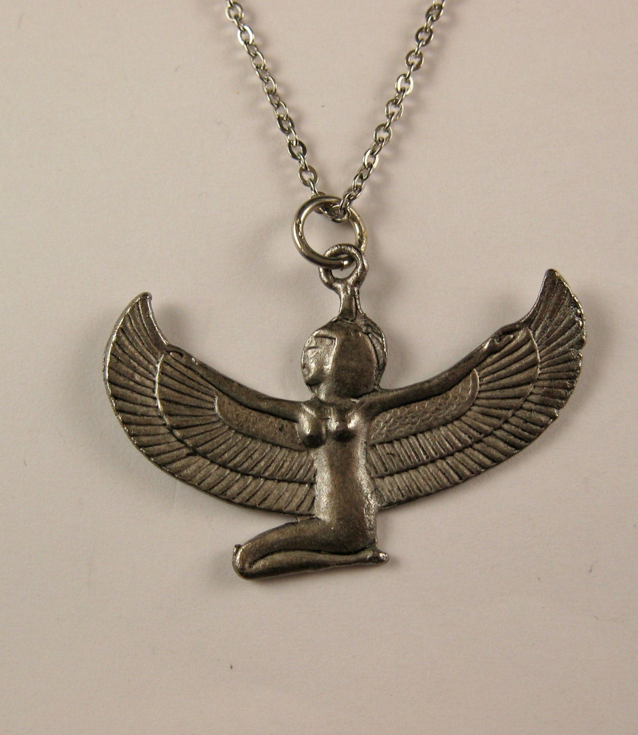 VINTAGE EGYPTIAN ISIS goddess charm silver tone by JewelryBySusie