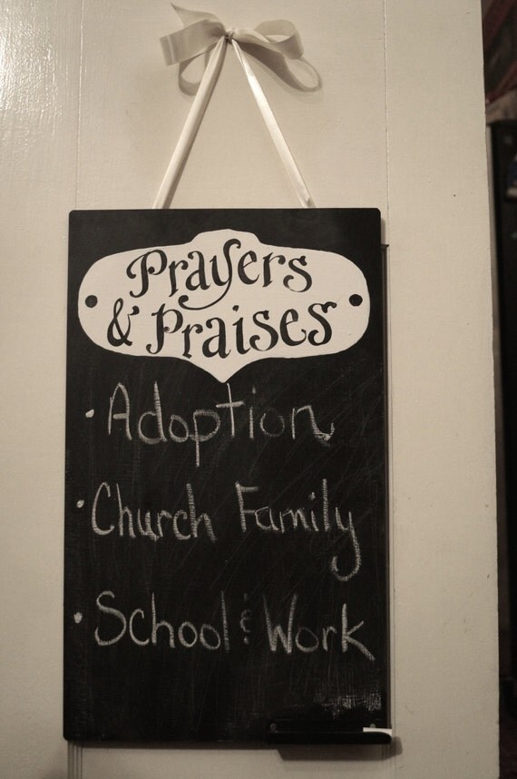 Prayers and Praises metal chalkboard Chalkboard scripture