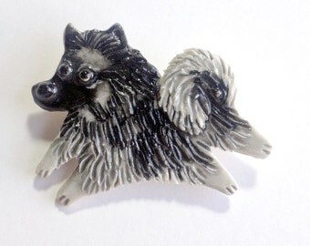 Mosaic Tile or pin Porcelain Ceramic Keeshond