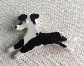 Mosaic Tile or pin Porcelain Ceramic Whippet