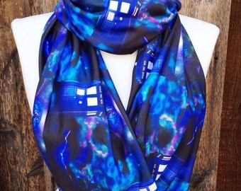 Doctor Who scarves, Tardis Infinity Scarf, Geek scarves, Sci fi scarves Tardis Scarf, Women's Scarf, Sci Fi Accessories