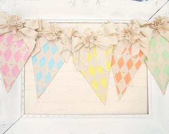 Easter Decor, Easter Banner, Spring Decor, Easter Garland, Spring Banner, Shabby Chic Easter Decor, Vintage Style Easter Decor