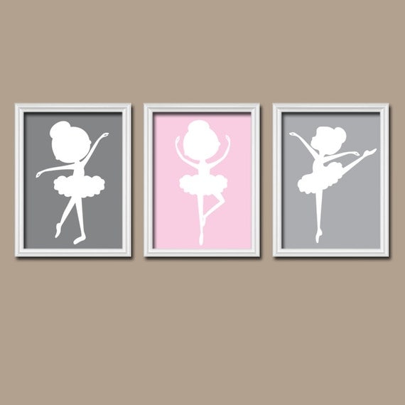 BALLERINA Wall Art, CANVAS or Prints Baby Girl Nursery Wall Art, Girl