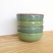 Sea Mist and Green Stoneware Ceramic Pottery Bowls Set of 4