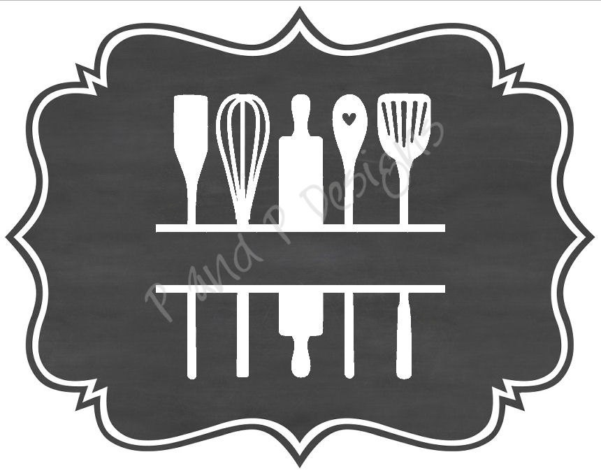 Download Split Kitchen Utensils SVG & PNG Instant Download by juspeachy