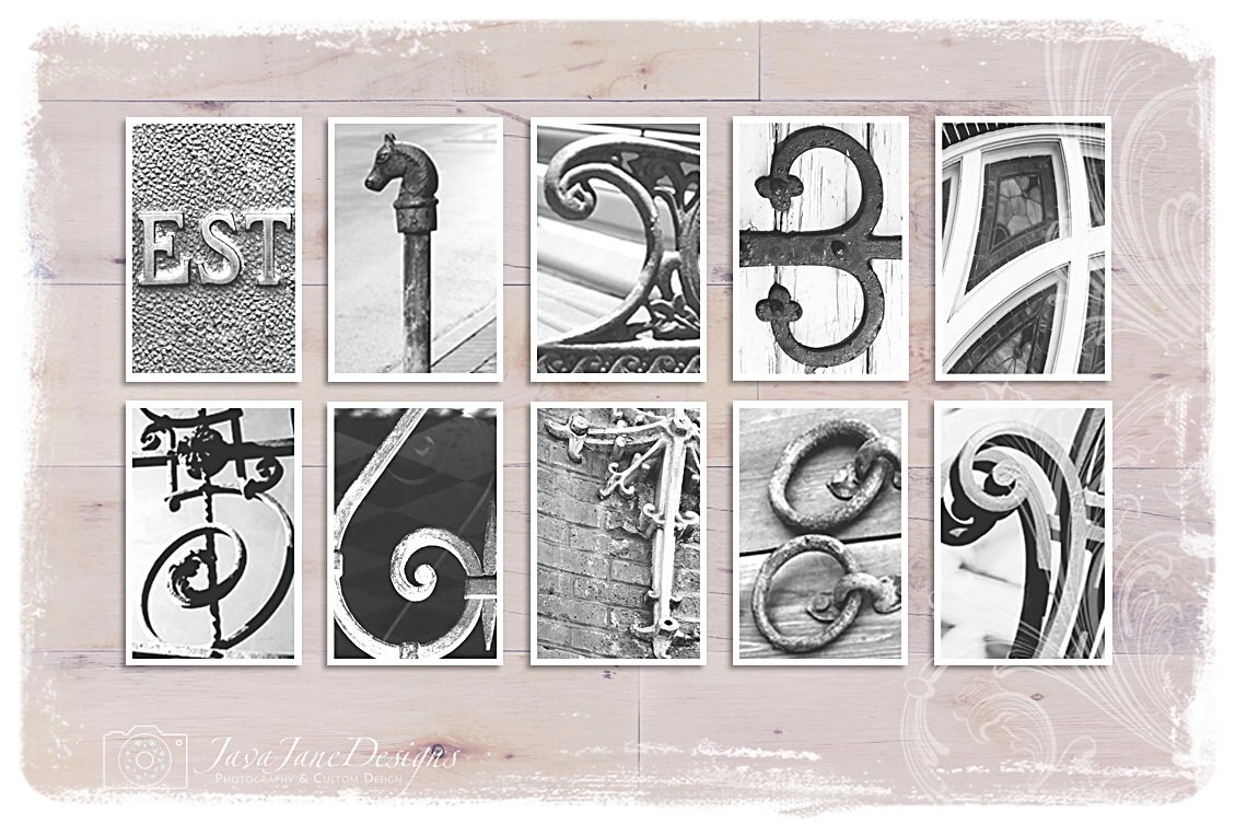 Architectural Numbers Photos 4x6 Individual by JavaJaneDesigns