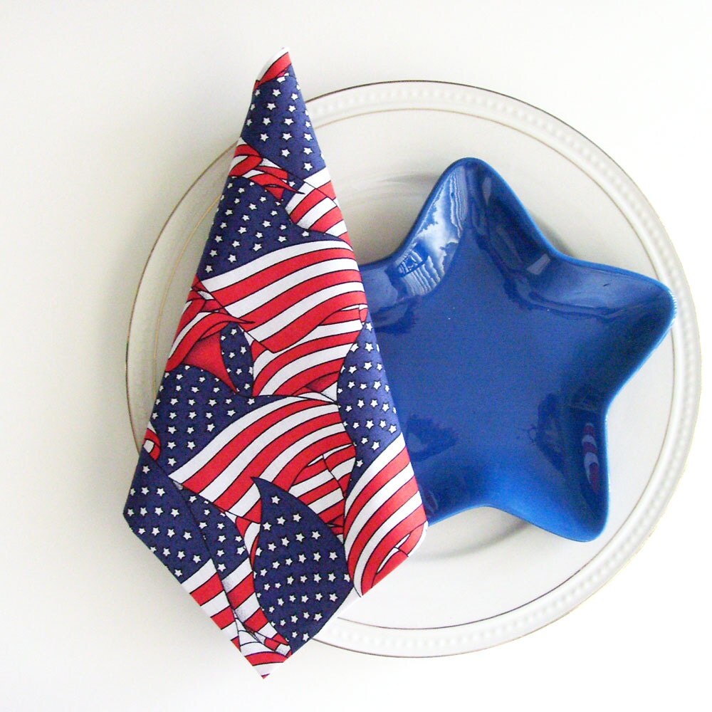 USA Stars and Stripes Napkins / Waving Flags by ME2Designs on Etsy