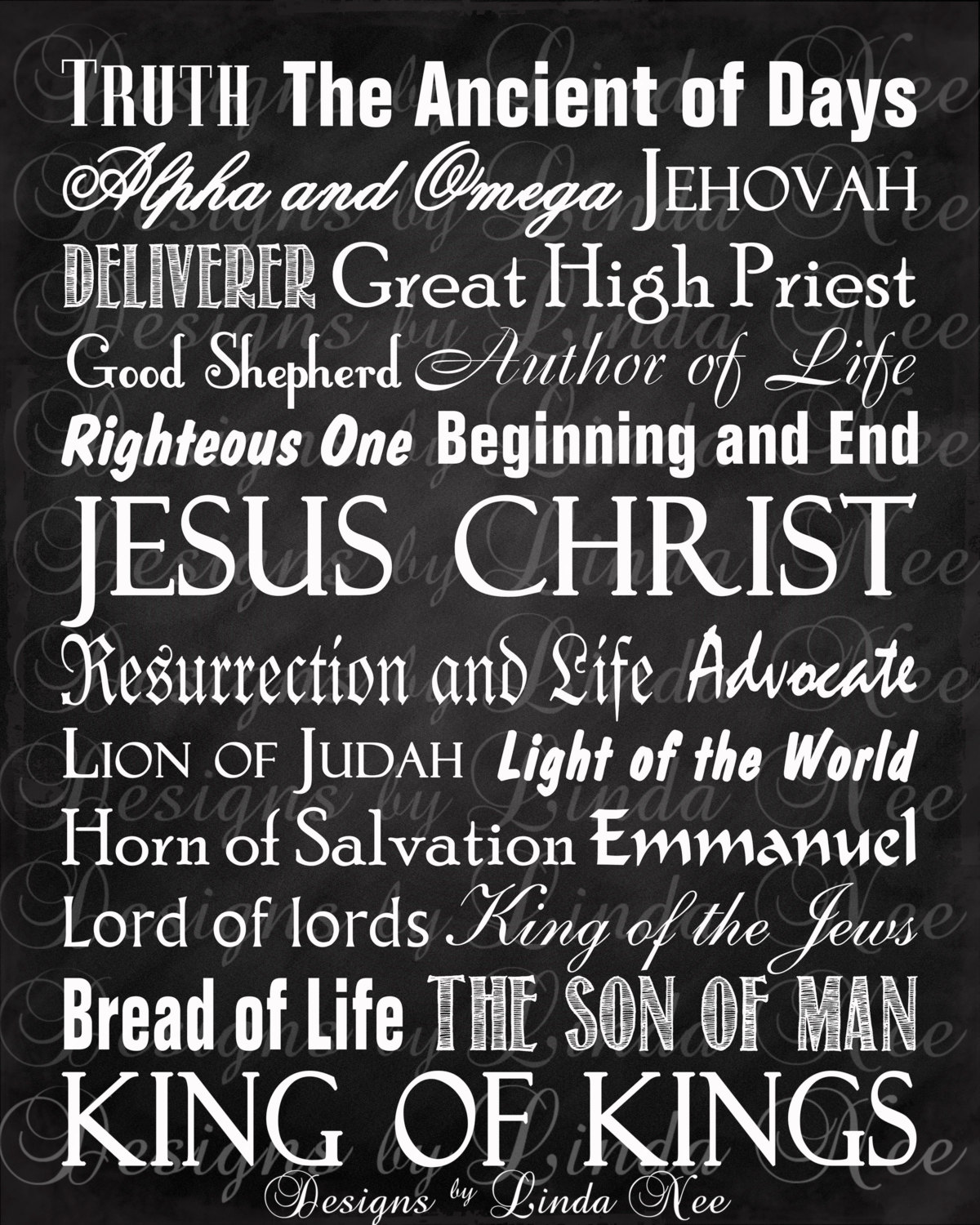 Names of God JESUS Wall Art Printable Scripture Print by