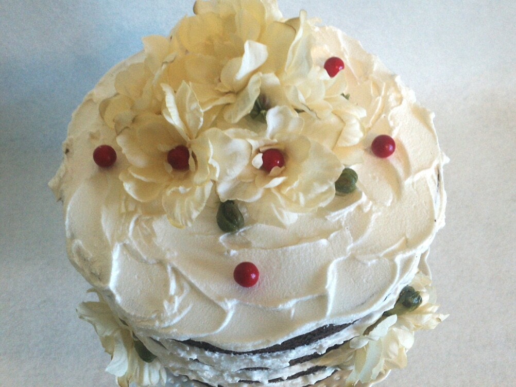 Fake Cake Artificial Cake Flower Topped by CaraMiaCakes on Etsy