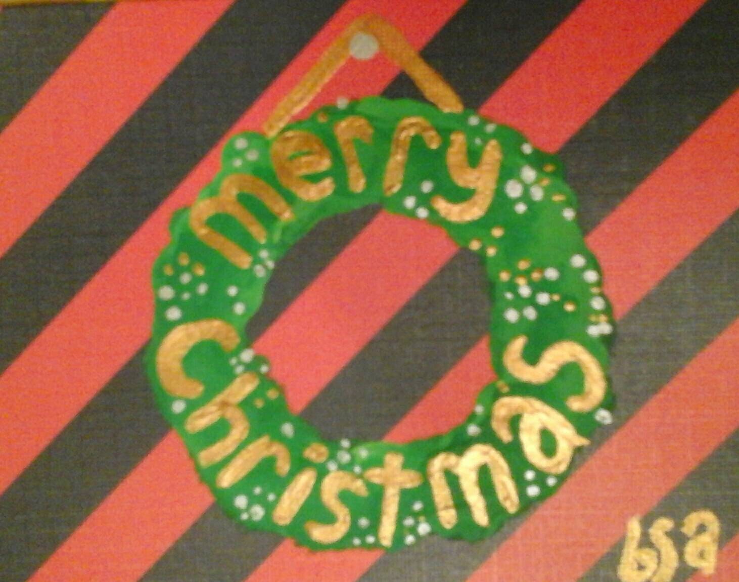 Christmas Wreath card and envelope by beckysusanne on Etsy