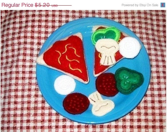 EASTER SALE Play food, pretend food felt Pizza party play food Perfect for play kitchens Il_570xn
