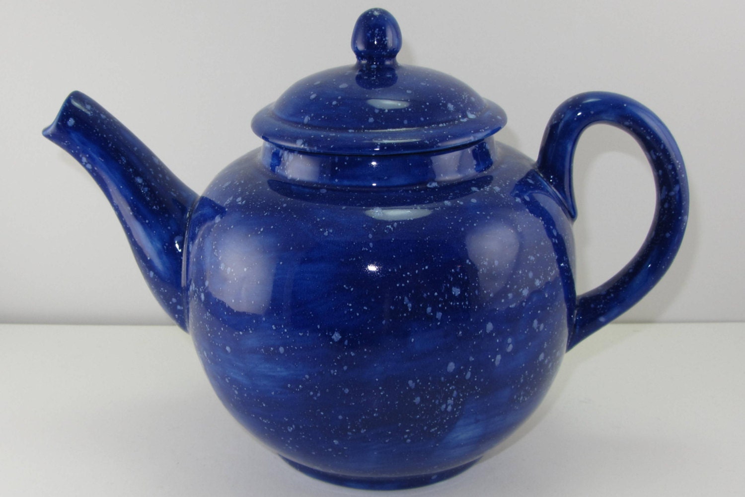 Ceramic Teapot Dark Blue Pottery Glaze