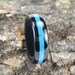 Bentwood Ring Ebony with Blue Opal Inlay