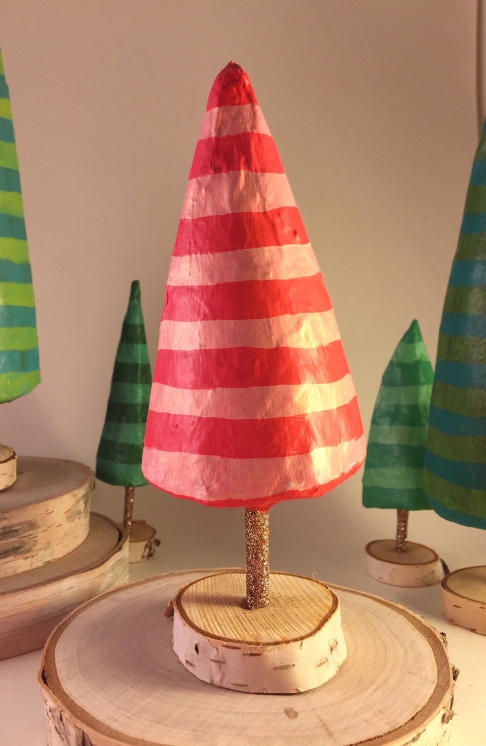 paper-mache-christmas-tree-pink-and-red