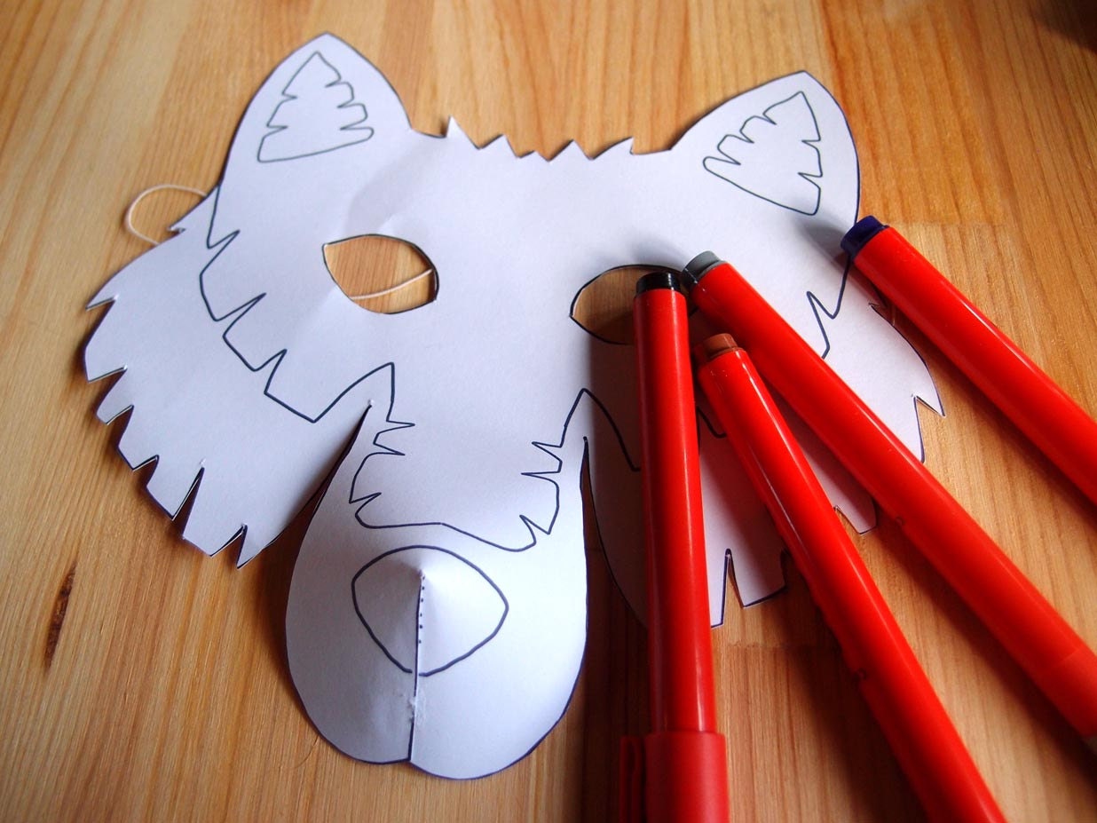 printable wolf mask