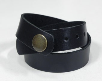 Black Leather Wrap Bracelet Leather Cuff Leather Bracelet